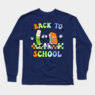Back To School With aA Fun Retro Design Long Sleeve T-Shirt